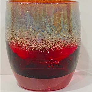 glassybaby Diva-Deep Red W/ Muted Gold Top V. Rare